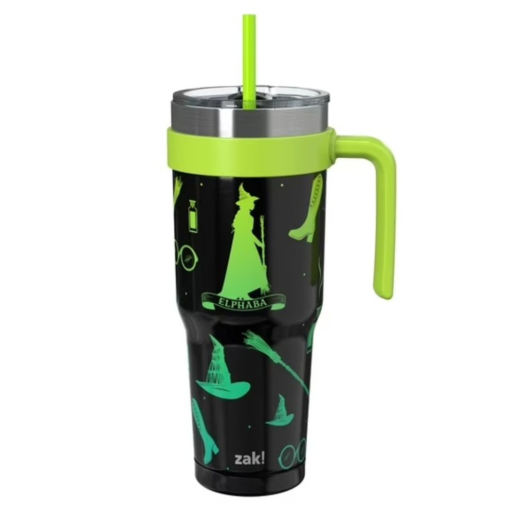 Zak 40oz Wicked Elphaba‎ Stainless Steel Halloween Straw Handle Tumbler NEW